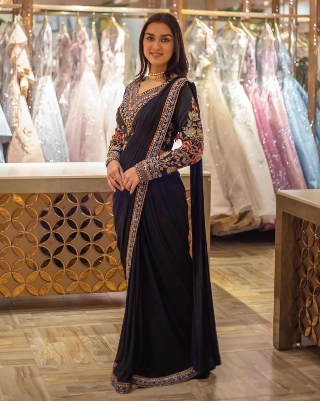 beautiful party wear saree collection presented design number bt 1162 fabric heavy georgette with embroidery sequins work lace border blouse full heavy work sleeves stiched blouse