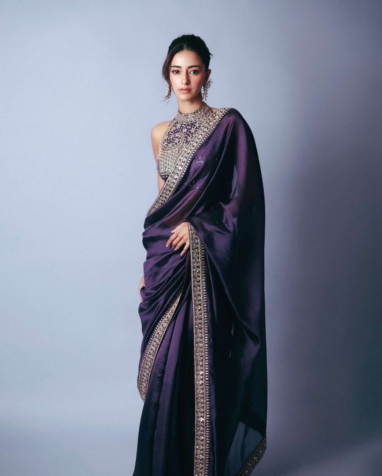 bollywood celebrity sequence saree collection design number nc 5431 saree fab soft jimmi chuu work sequins and dori embroidery work lace border with fancy latkan in pallu