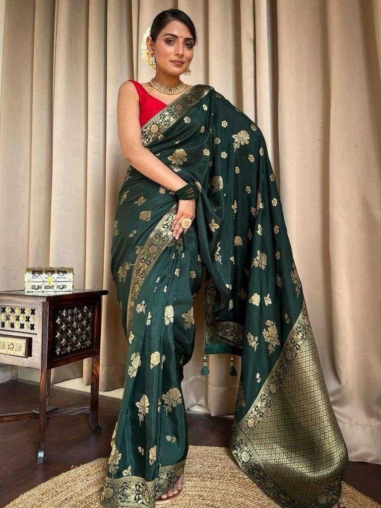 design number 226 fabric soft lichi silk cloth design beautiful rich pallu n jacquard work on all over the saree blouse contrast exclusive jacquard border once give opportunity