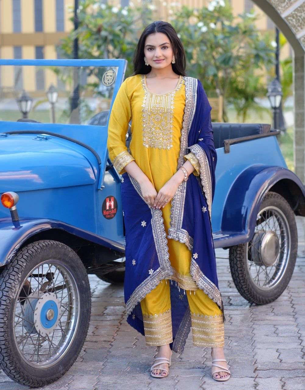 designer embroidered roman silk suit with sequence embroidered work real modelling catalogue name safina fabric roman heavy sequence embroidery with 5 mm sequence work size m to xxl