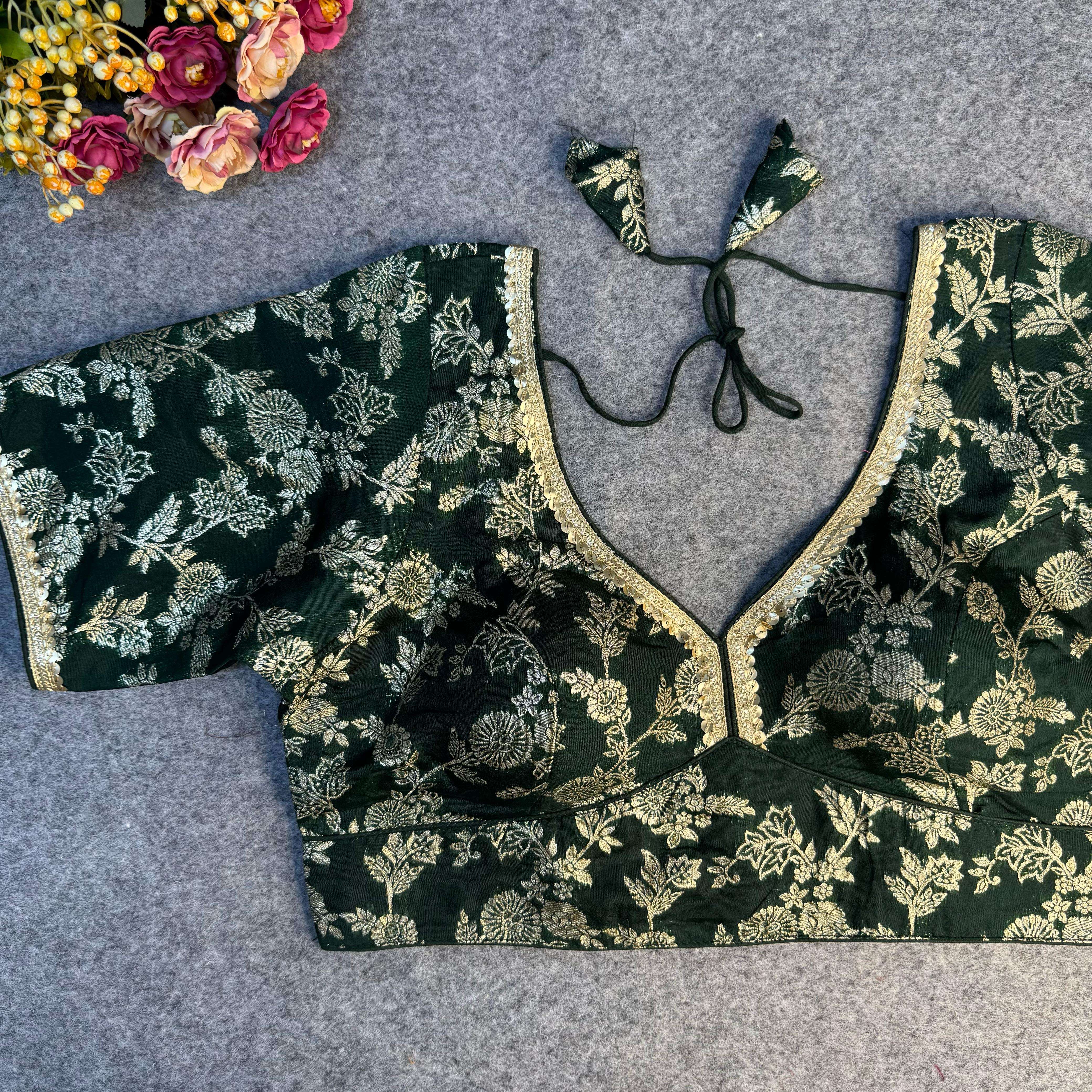 heavy pure dola silk  blouse with beautiful lace pattern fabric dola silk  linings pure indo cotton astar size plus size 38 ready ulter upto 40 inch readymade blouse 