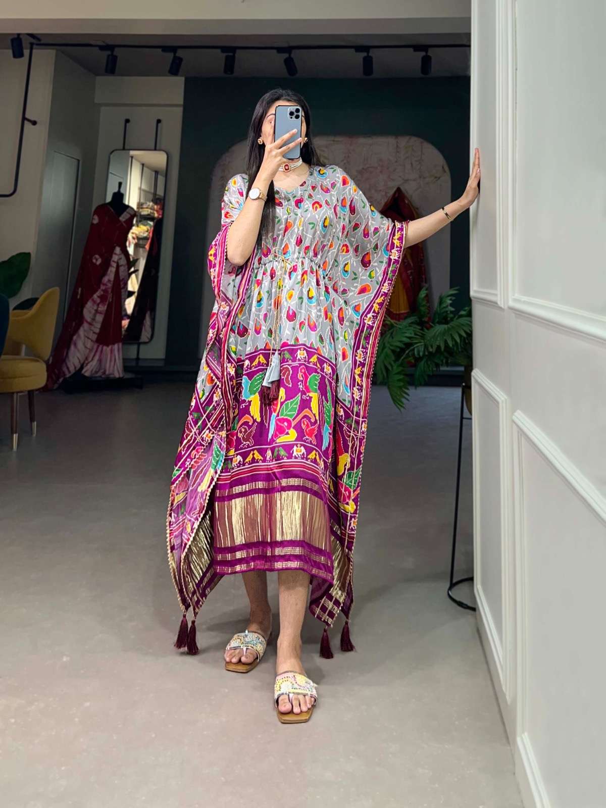 kaftan collection this oversize kaftan dress is the best choice for the summer can be transformed for any occasion from casual to special occasion pure gaji silk kaftan indowestern gown