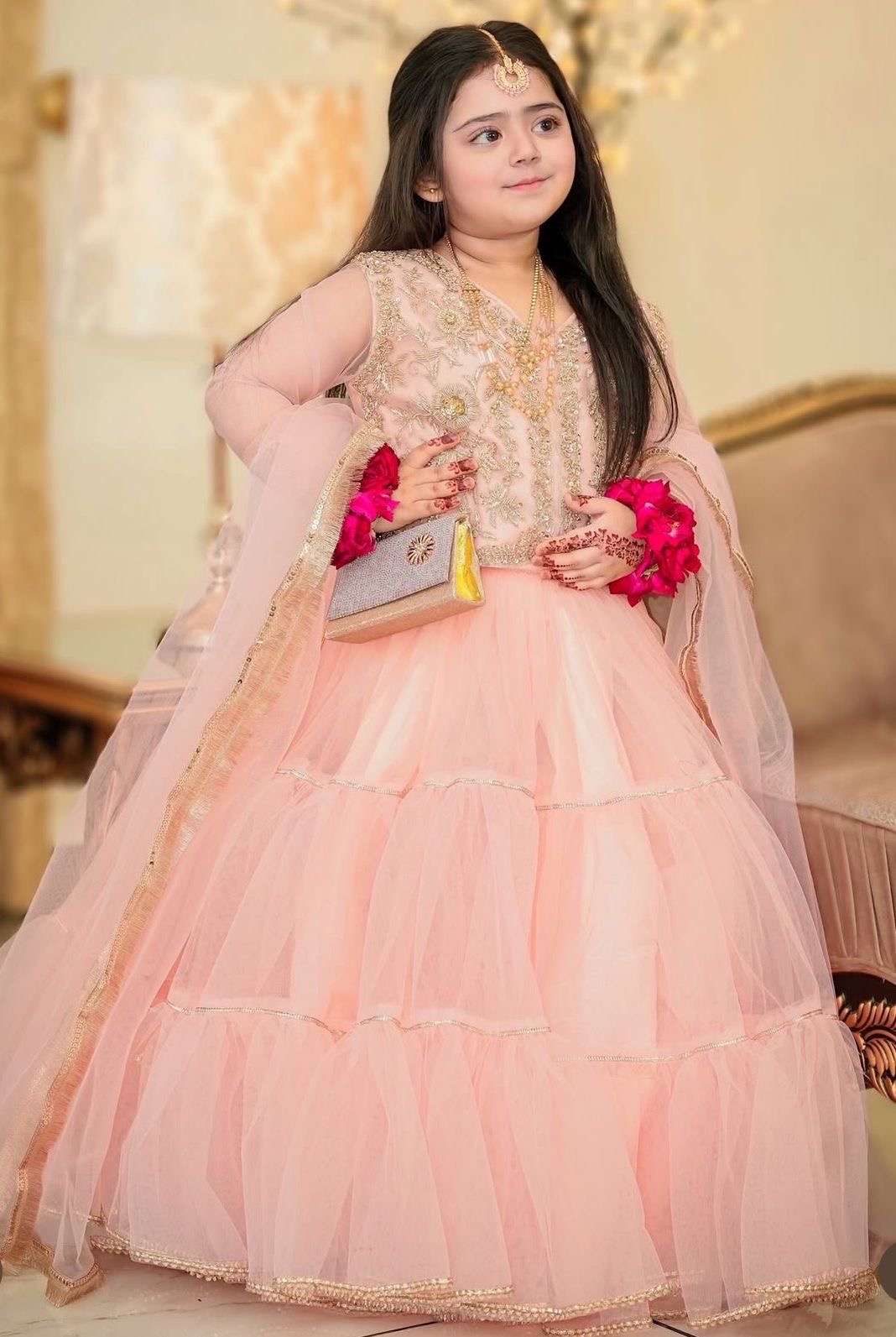 kids girls wear presernting new designer lehenga choli set fully sttiched ready to wearcode oc 207 fabric heavy butterfly net with embroidery sequnce work zipper available 3 year to 15 year