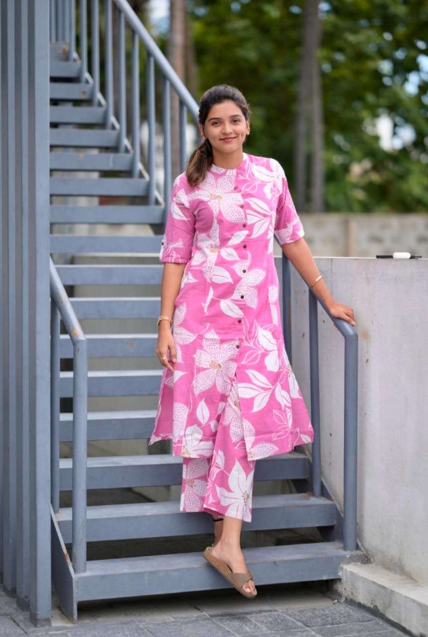ladybook launch new co-ord set for office and regular wear catalog kuddi vol 01 fabric heavy poly reyon with digital print top length 44 pant length 37 size m to xxl