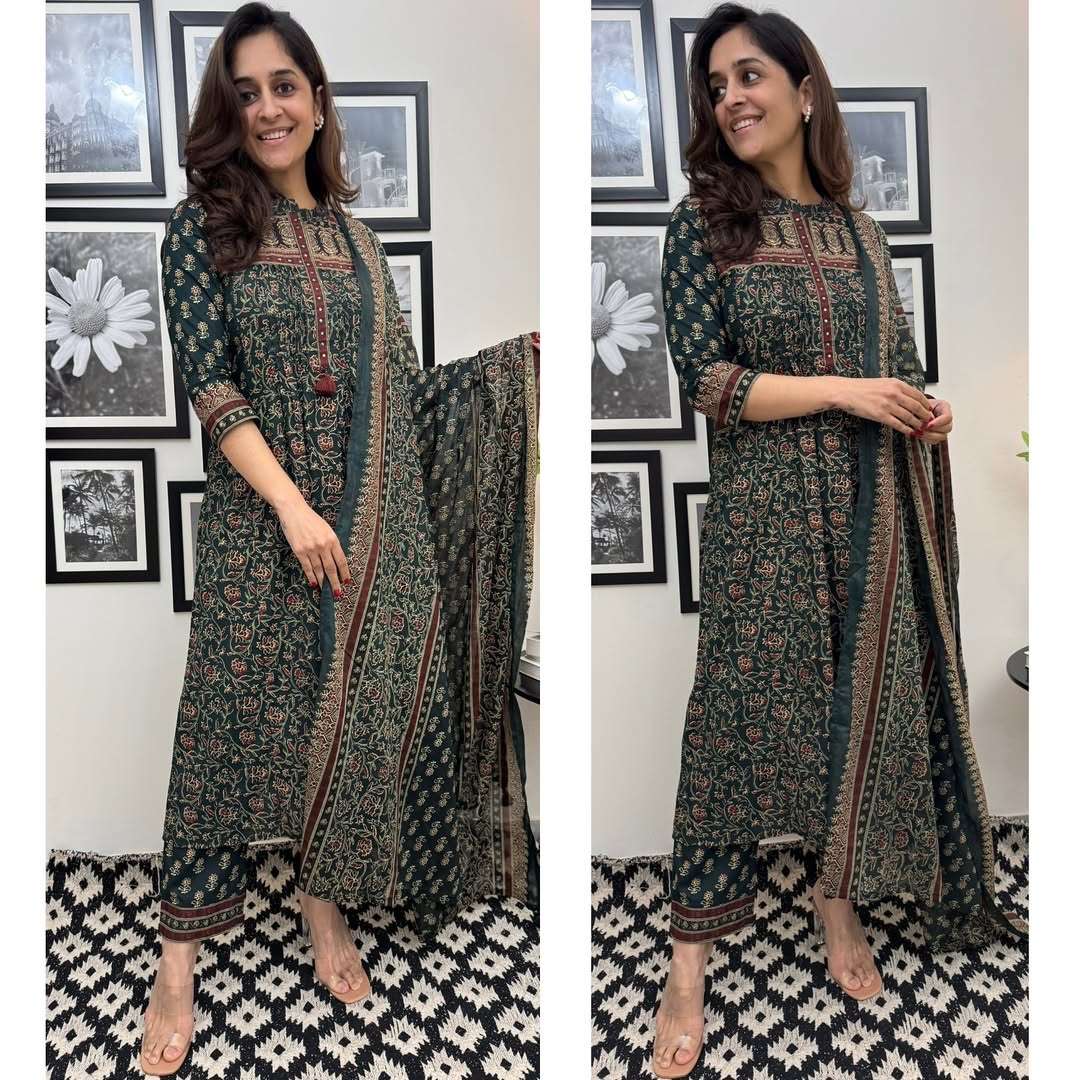 launching pure cotton side pocket suit set cotton 60 60 showroom piece featuring beautiful heavy suit set which is beautifully decorated with intricate hand and prints readymade suits