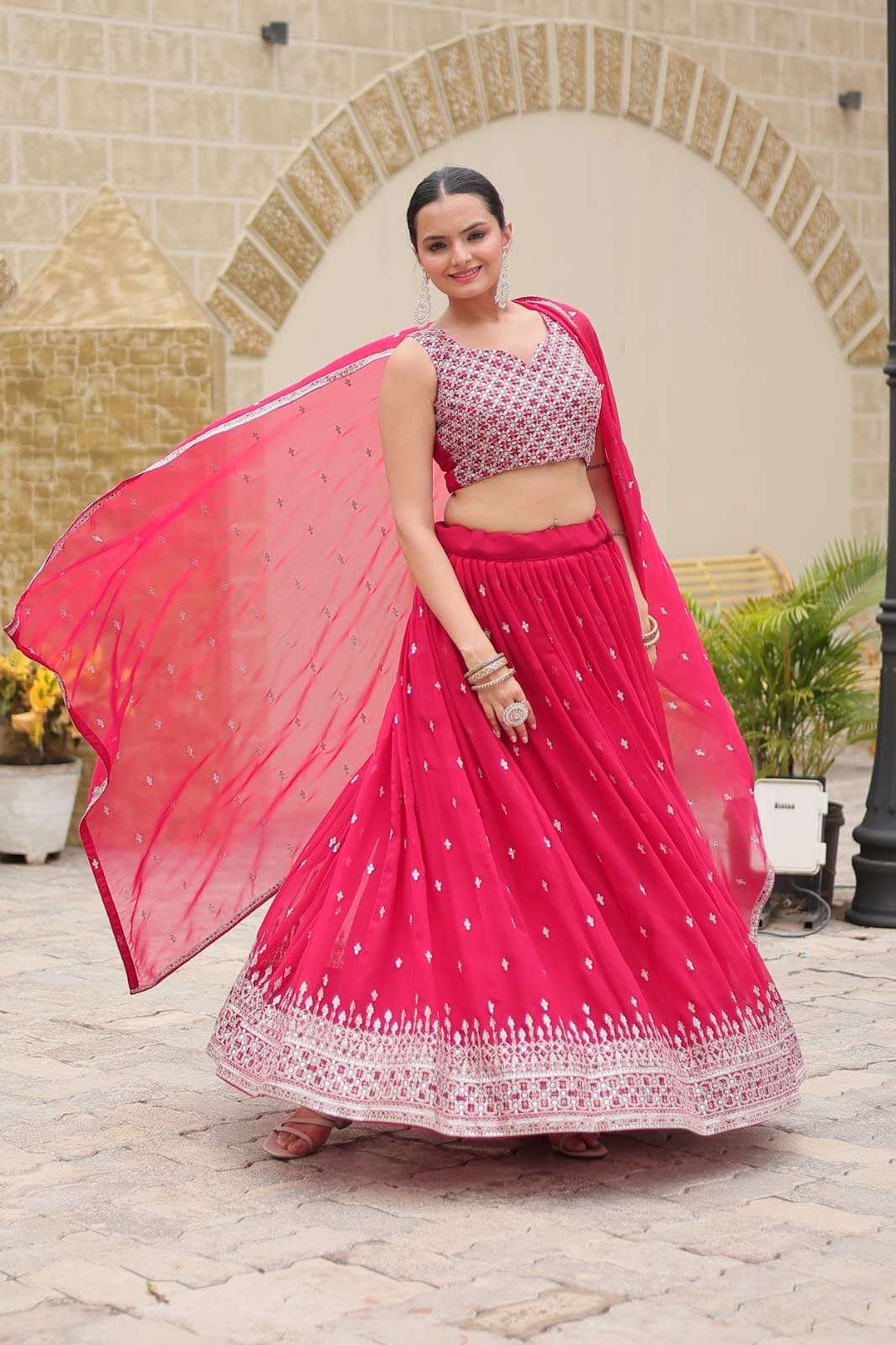 lehenga collection stella twirl your fashion fervour with this celebrational and vibrant lehenga in promising colour reflects interesting amalgamation of traditional heritage designer lehenga