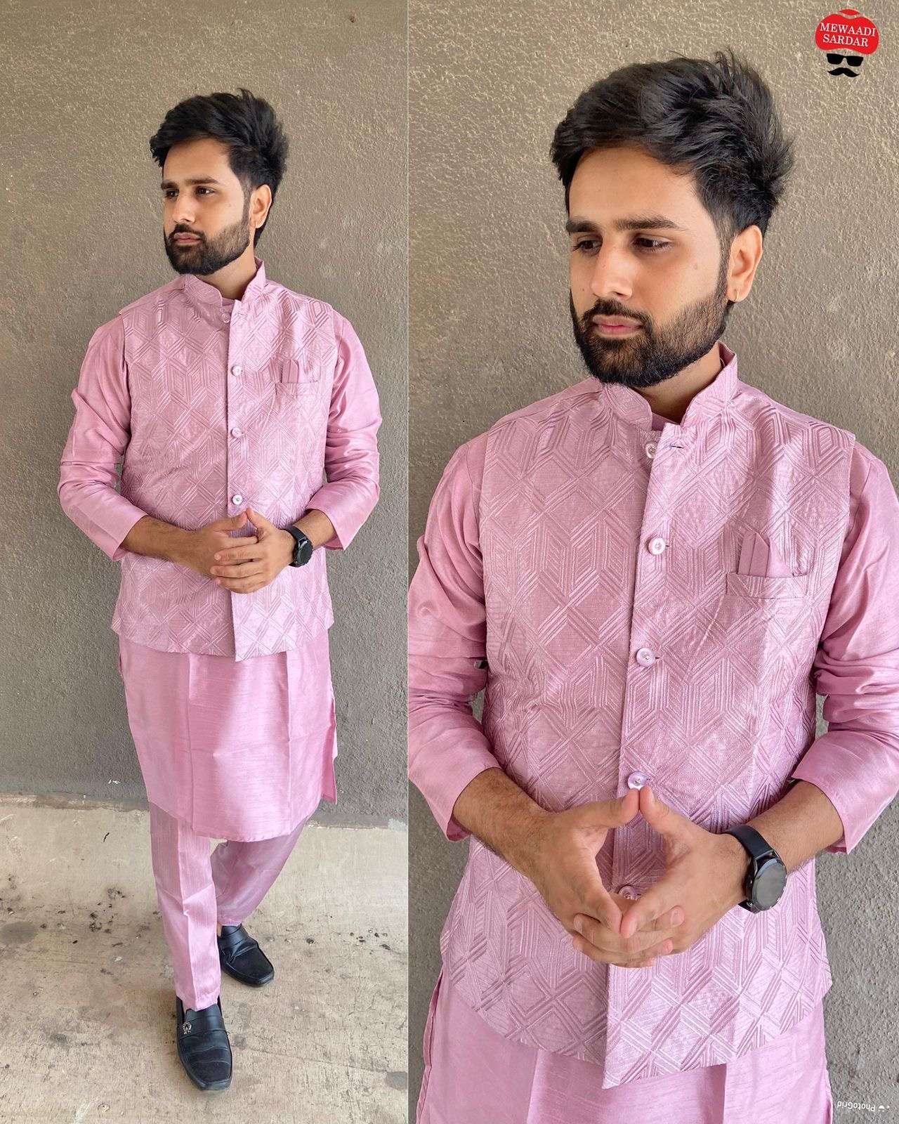 manyavar 7 kurta pant koti set best 3 trending colour fabric kurta heavy banglori silk both side pocket polo pant heavy banglori silk koti banglori silk with heavy embroidery sequins work