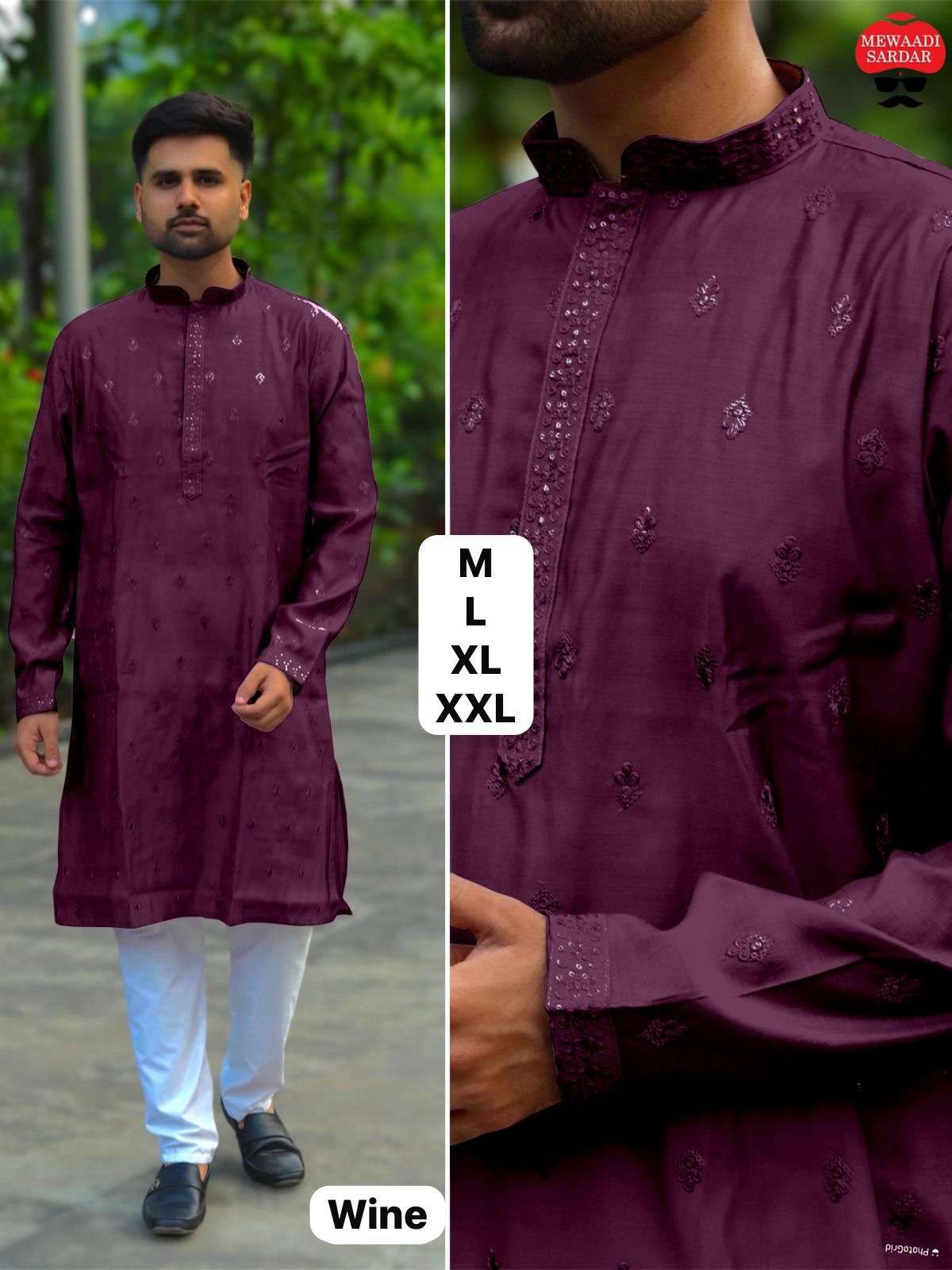 mens kurta on sale premium ethnic wear collection fabric premium silk with embroidery work both side pyjama raymond cotton size mentioned on photo kurta plus pyjama