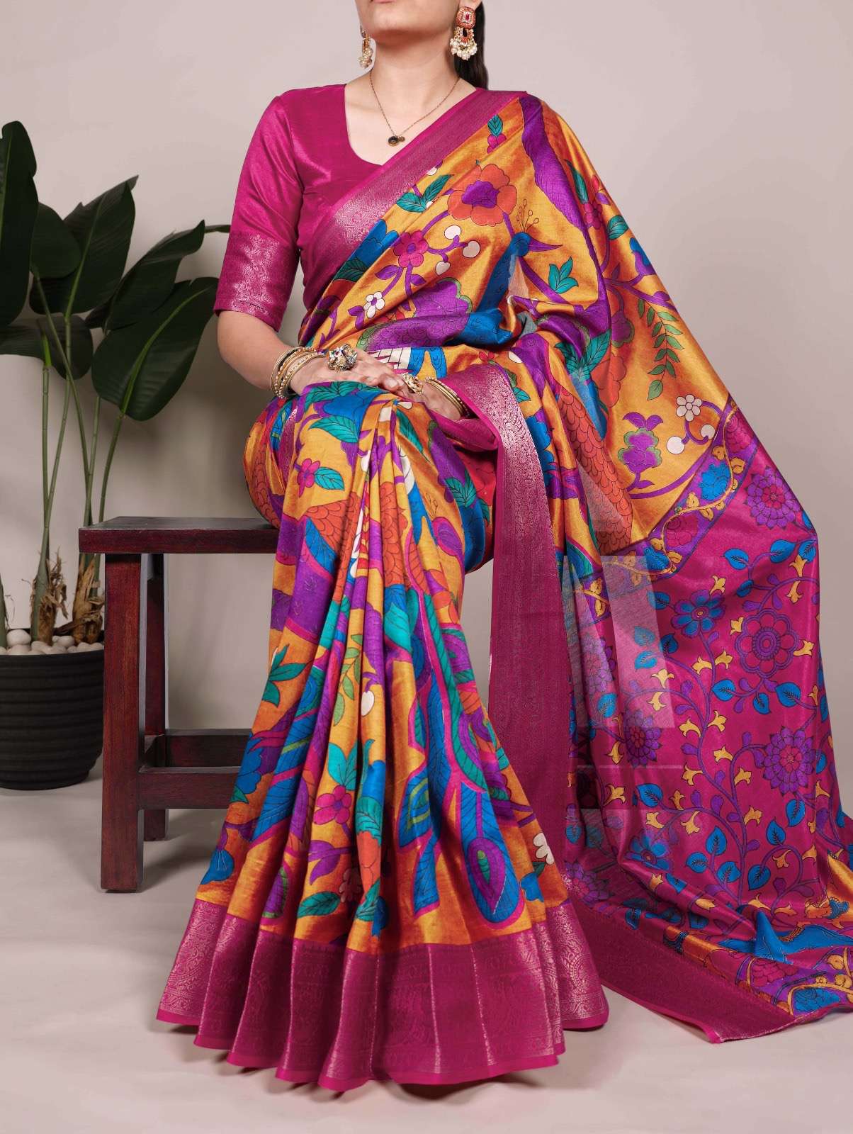 saree collection tussar the soul of silk ynf7047 saree fabric tussar silk saree work printed with zari weaving work saree length blouse fabric tussar silk with viscose border 