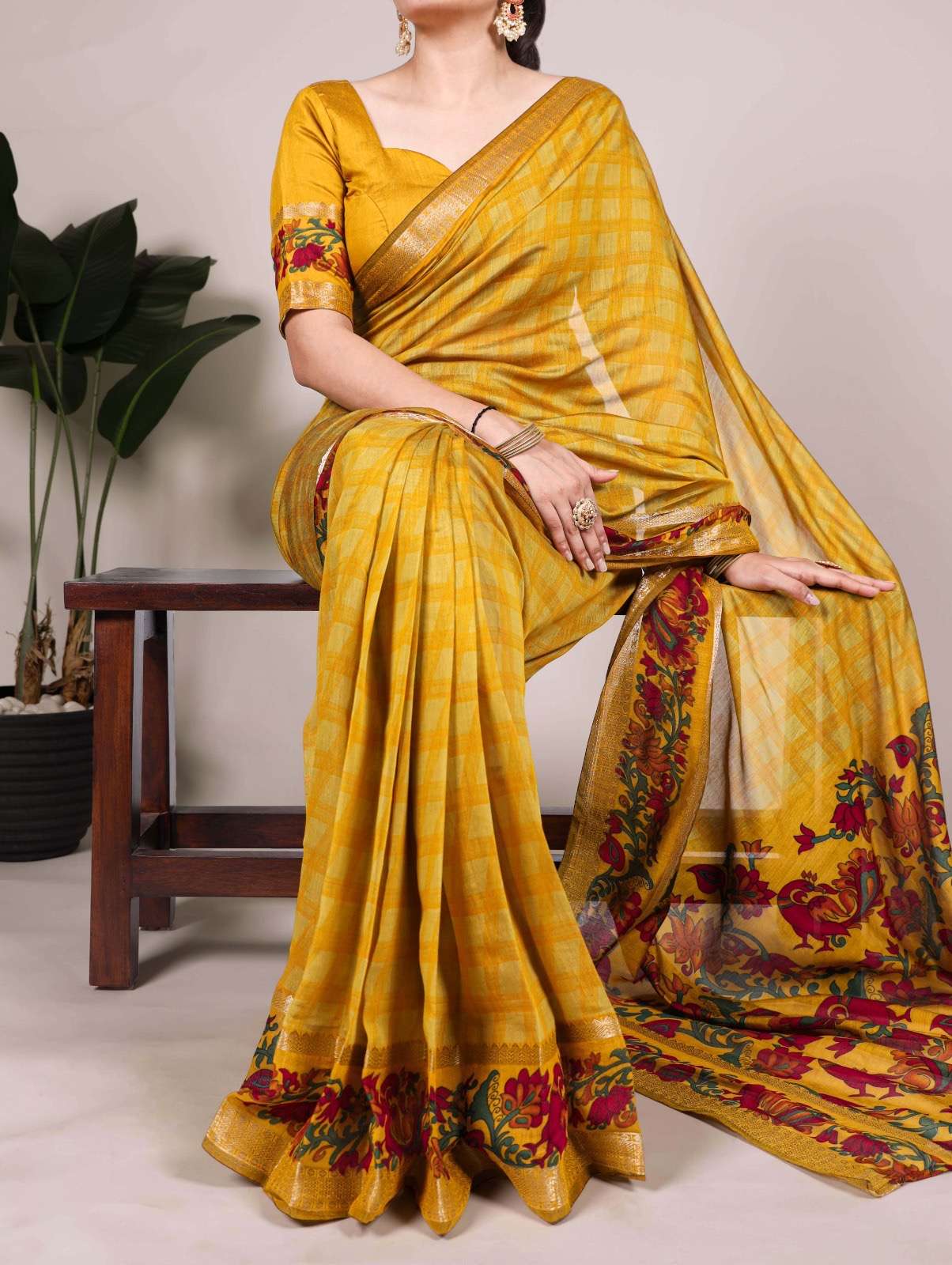 saree collection where softness meets sophistication a saree that speaks grace ynf7035 fabric polyester viscose chanderi work printed with zari weaving work polyester viscose chanderi