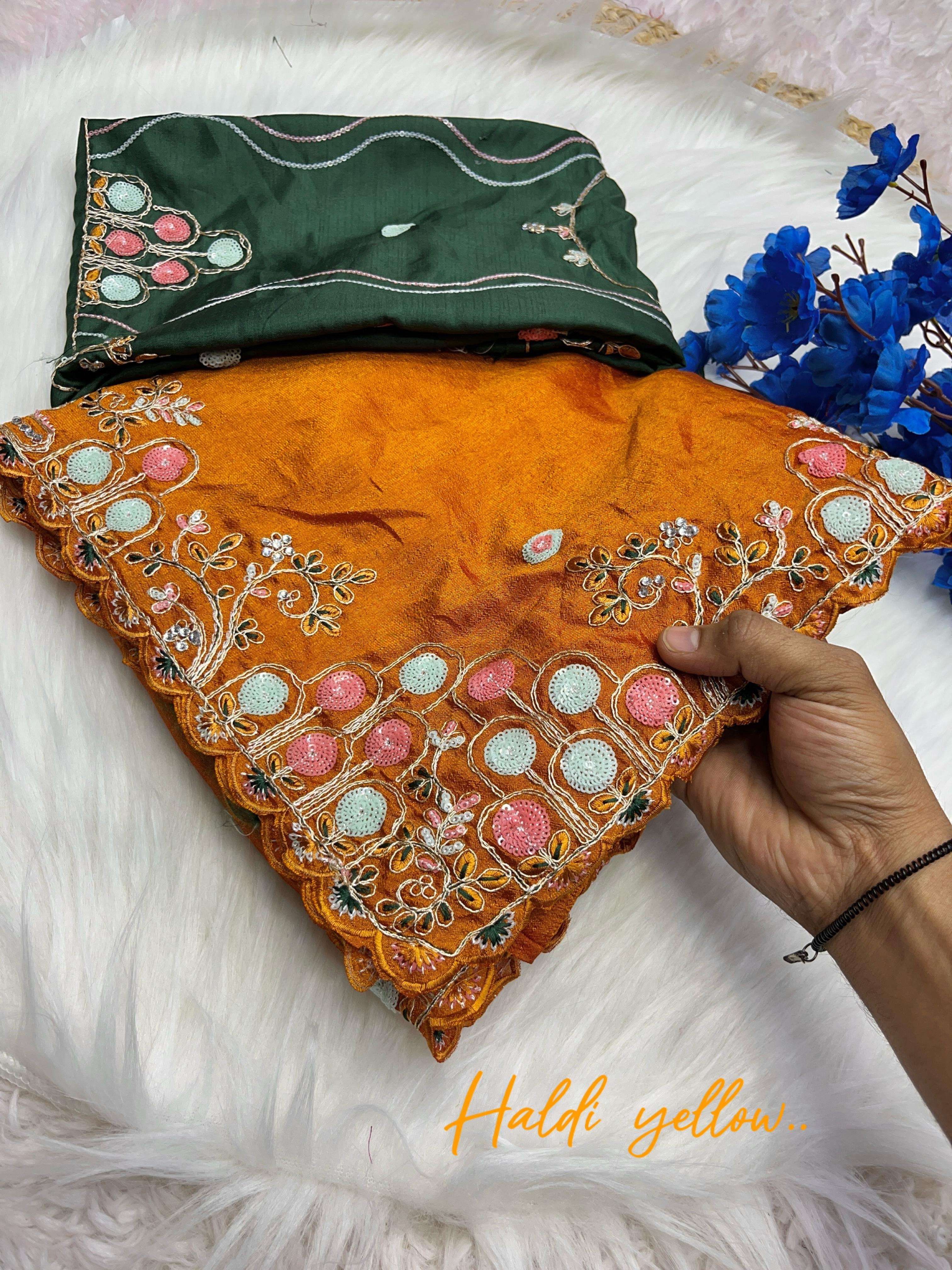 saree fancy party wear collection arrived fabric soft vhichitra silks work heavy cpallu multicoloured sequence plus coding n multi work n diamond work with sequence butti in whole saree