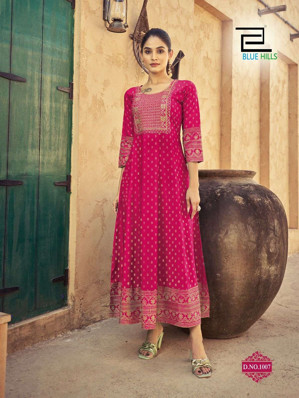 starbucks long anarkali gown with embroidery work fabric 14kg rayon print with embroidery work size m to xxl length 50 gown style kurtie