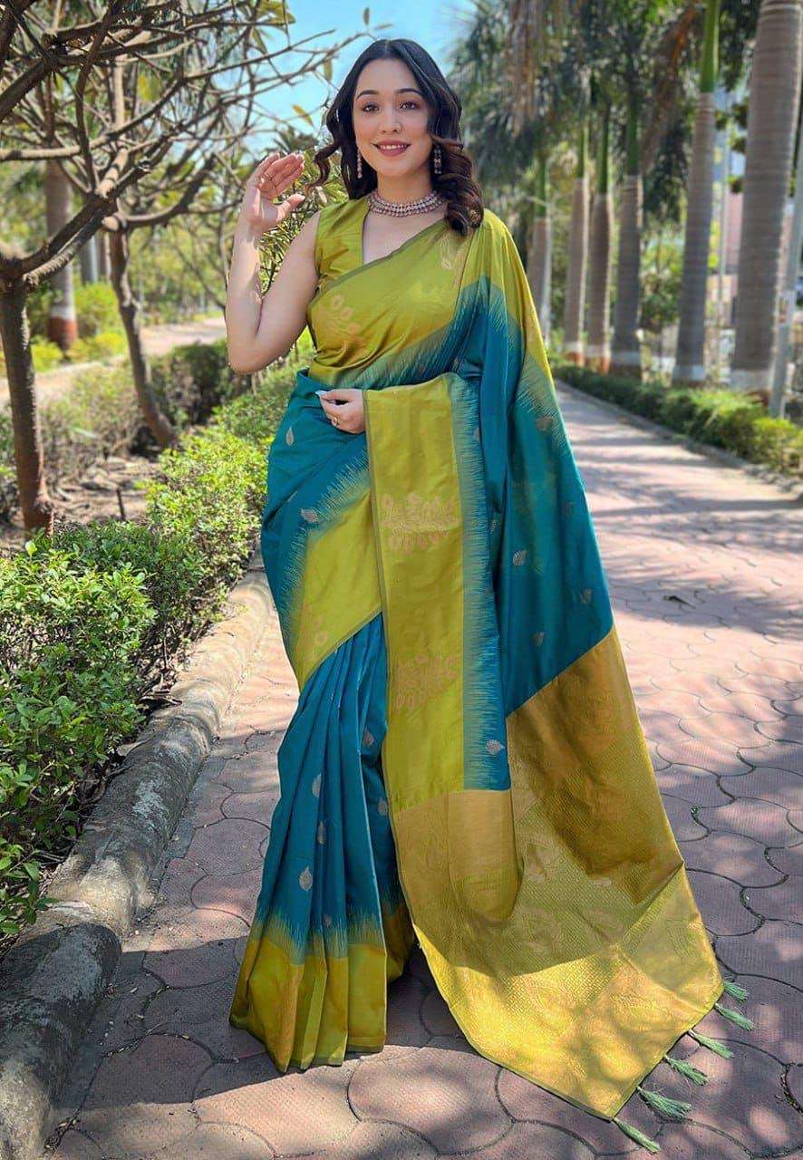 design number 221 fabric soft lichi silk cloth design beautiful rich pallu n jacquard work on all over the saree blouse contrast exclusive jacquard border