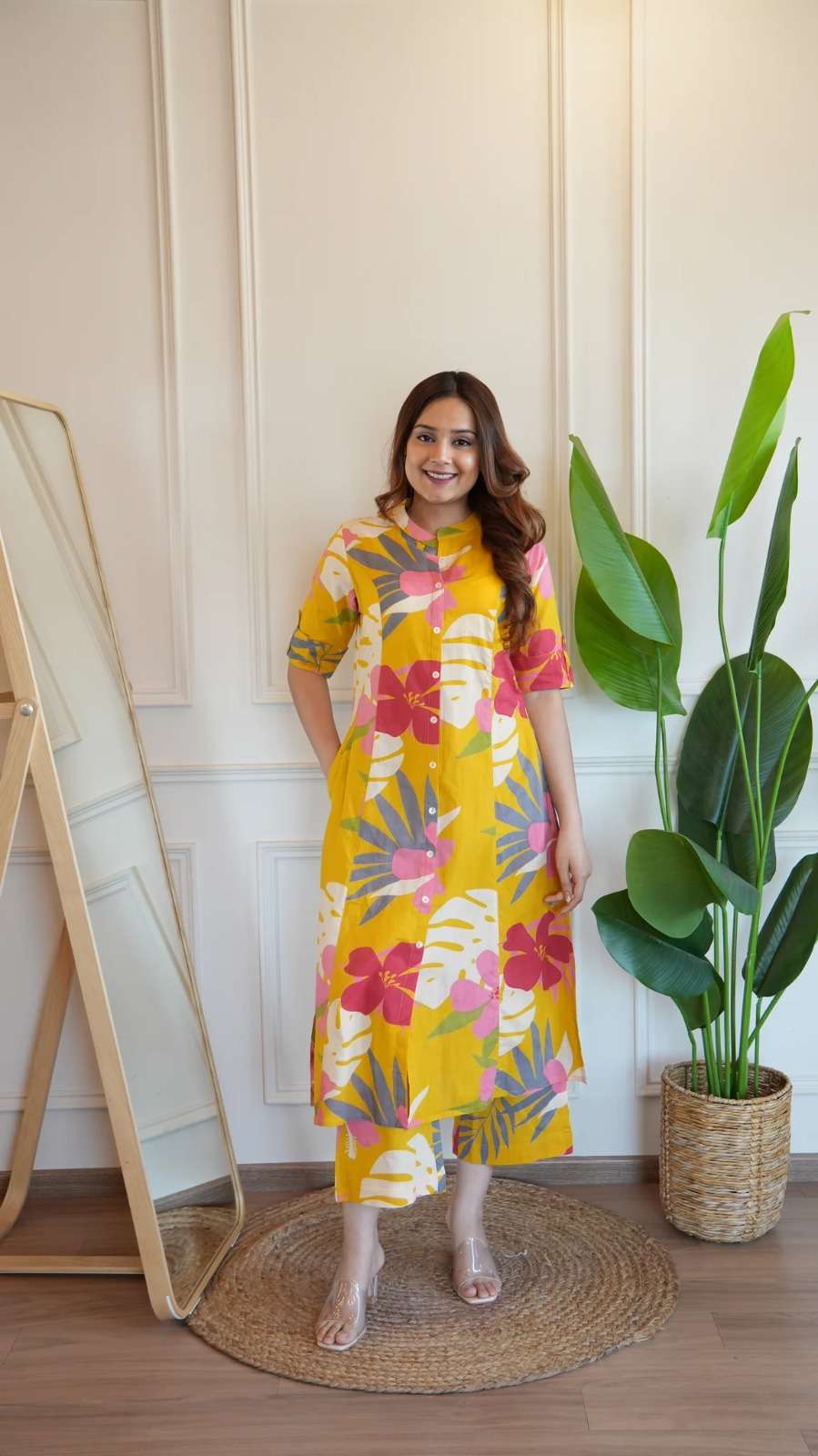 designer coord set beautiful heavy jaipuri  printed cotton fabric cordset fabric cotton sizes m to 3xl length 46 knee length work printed coord set cord set