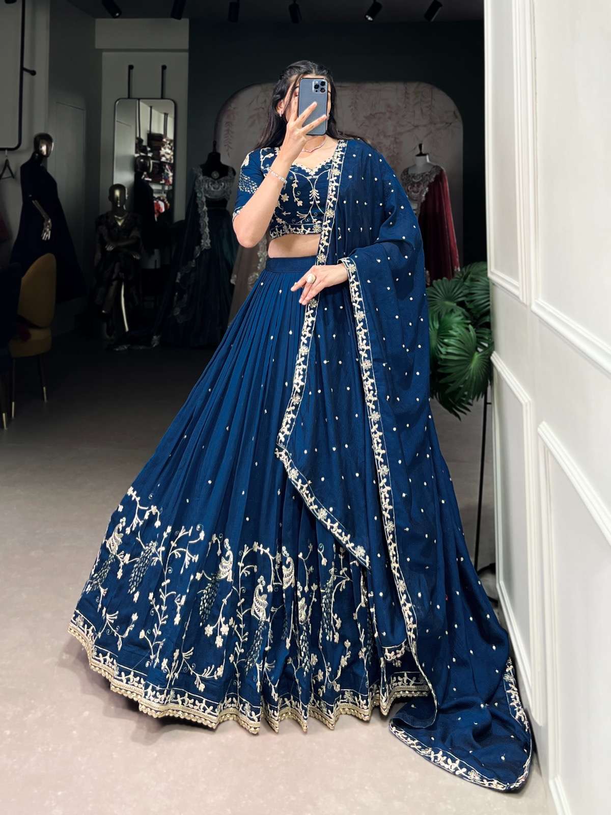 lehenga choli simple yet stunning our vichitra silk lehenga choli featuring delicate sequin and thread embroidery for a sophisticated look lnb1404 lehenga stitched fabric vichitra silk