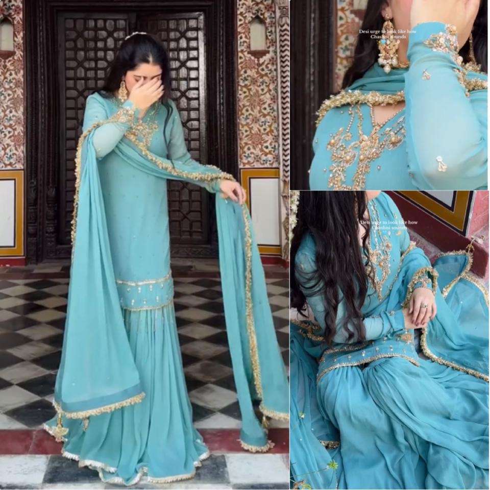 premium designer readymade top plazzo collections designer party wear look pur heavy faux georgette top plazzo n dupatta set code pd1107 designer dresses