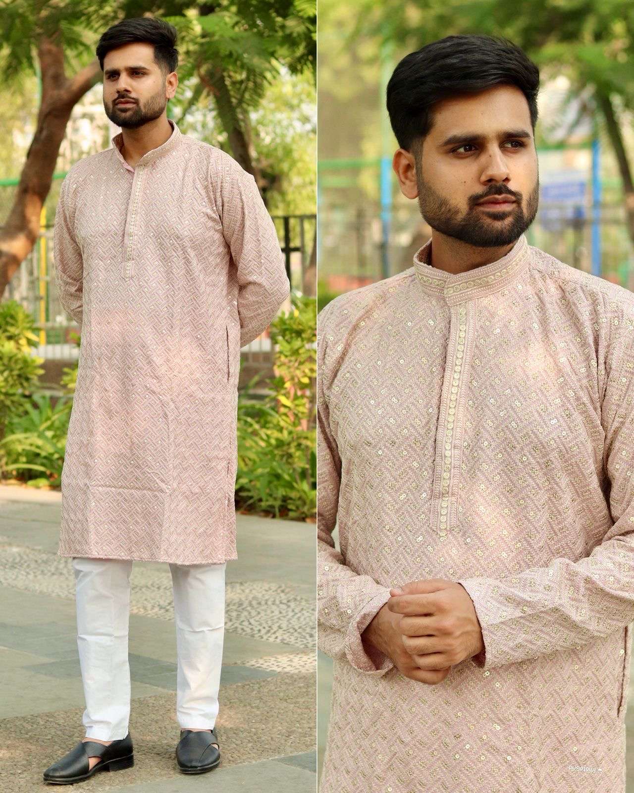 riwaaz 2 premium ethnic wear collection fabric premium rayon with embroidery and sequins work both side both side pocket plus hidden button patti pyjama raymond cotton size m to xxl 1