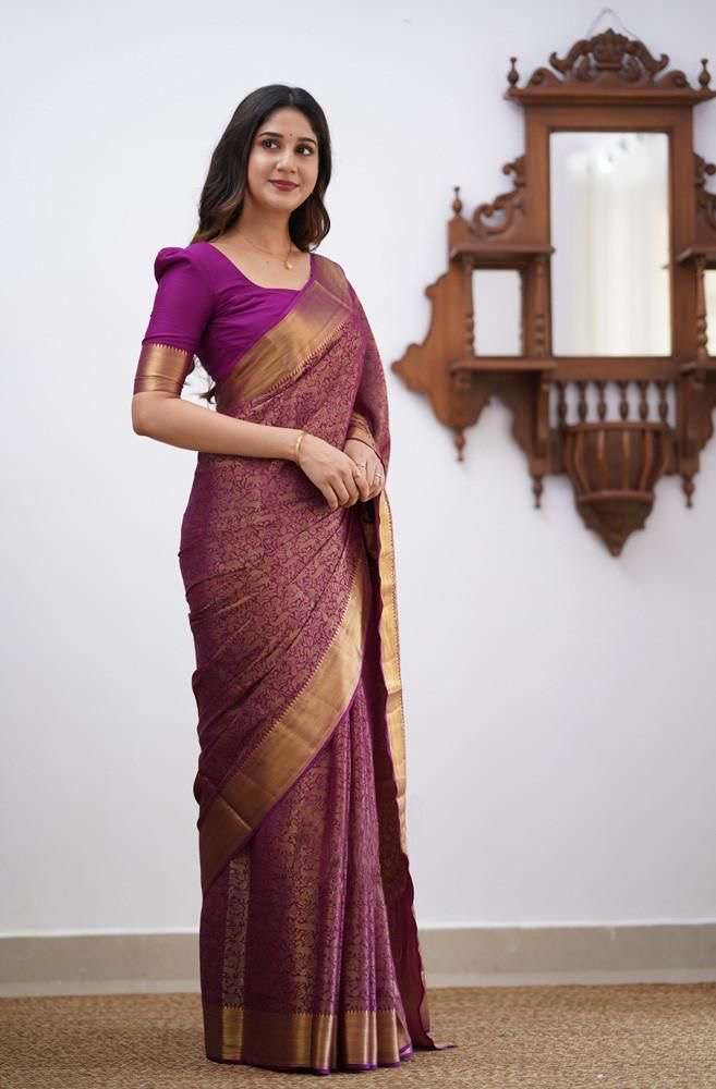 saree design no 168 fabric soft lichi silk cloth design beautiful rich pallu n jacquard work on all over the saree blouse running exclusive jacquard border