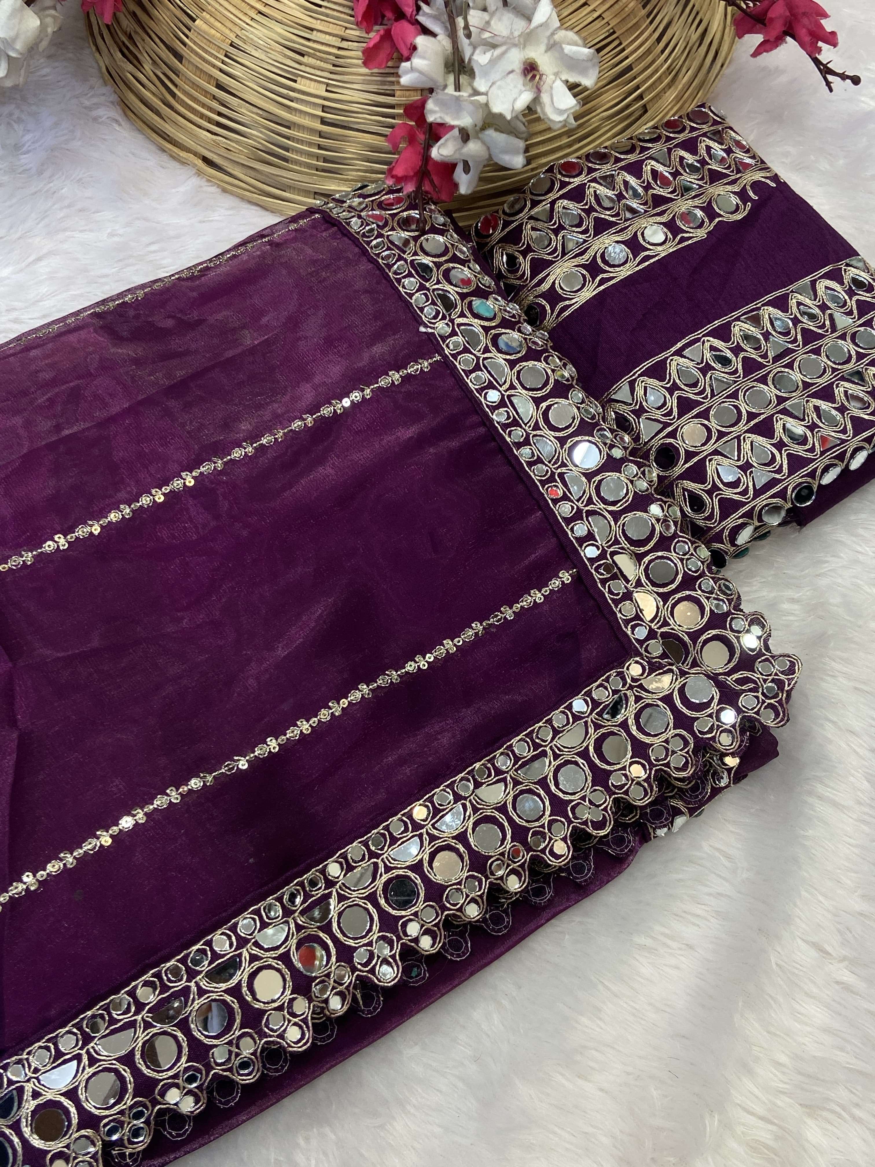 saree superhit mirror work saree wait is finally over and the superhit saree is here complete mirror work saree with beautiful heavy blouse work fabric jimmy cho banglory silk