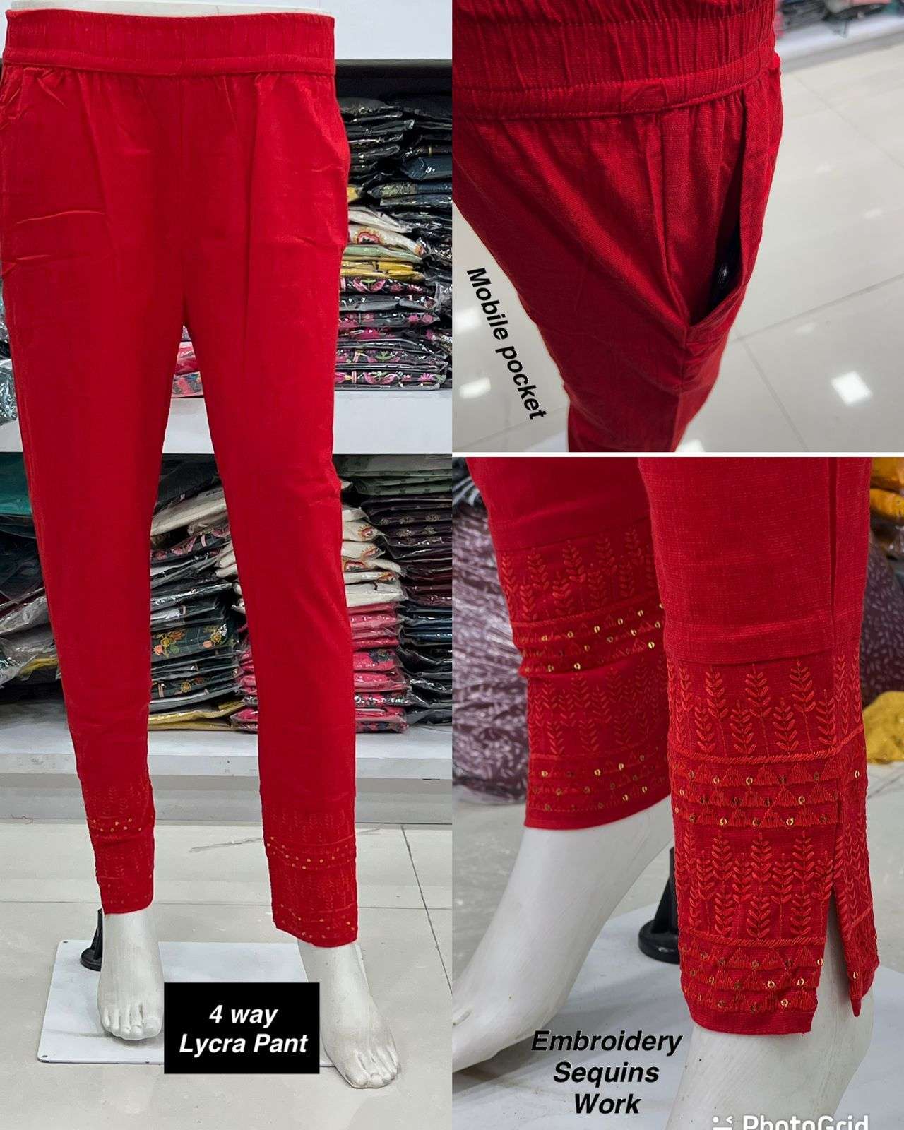 fancy pant embroidery daman leggings fancy cotton lycra 4 way