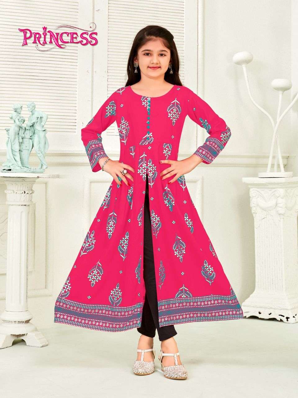 Buy AHHAAAA Kids Ethnic Cotton Jaipuri Printed Frill Sleeves Kurti and  Sharara Set for Baby Girls 819 (6-12 Months, Yellow) at Amazon.in