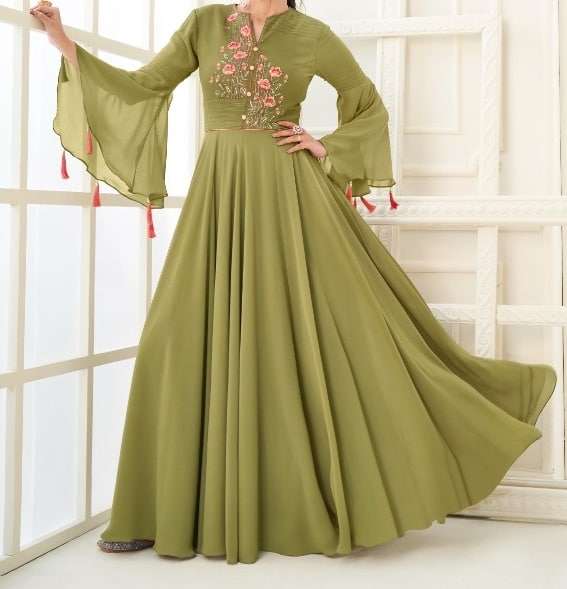 womens designser simple and sober plain anarkali dress