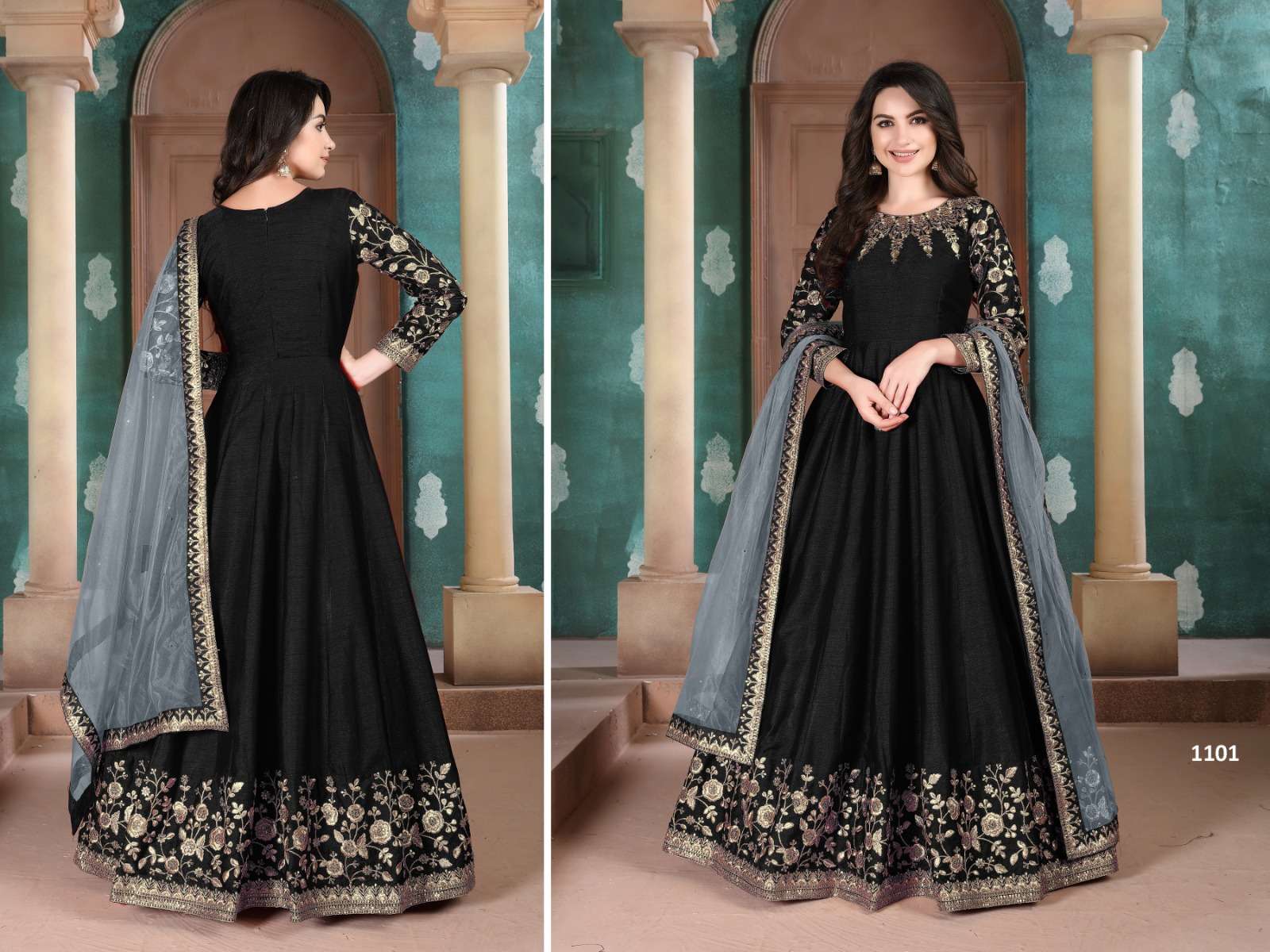 Kajal Style Fashion Hirva Vol 1 Fancy gown Style With Dupatta Catalog.