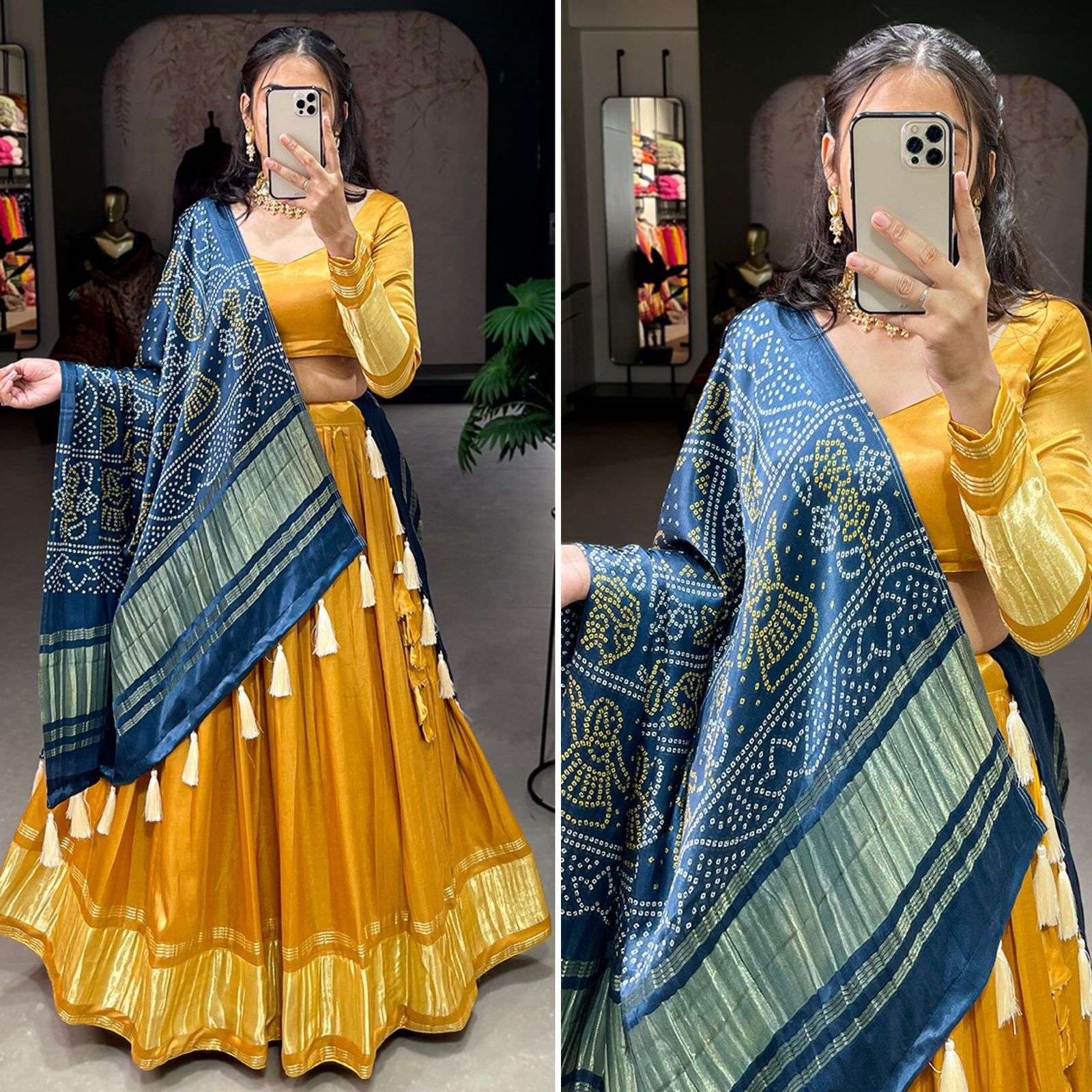 lehenga choli pure gajji silk plain simple elegant lehenga with