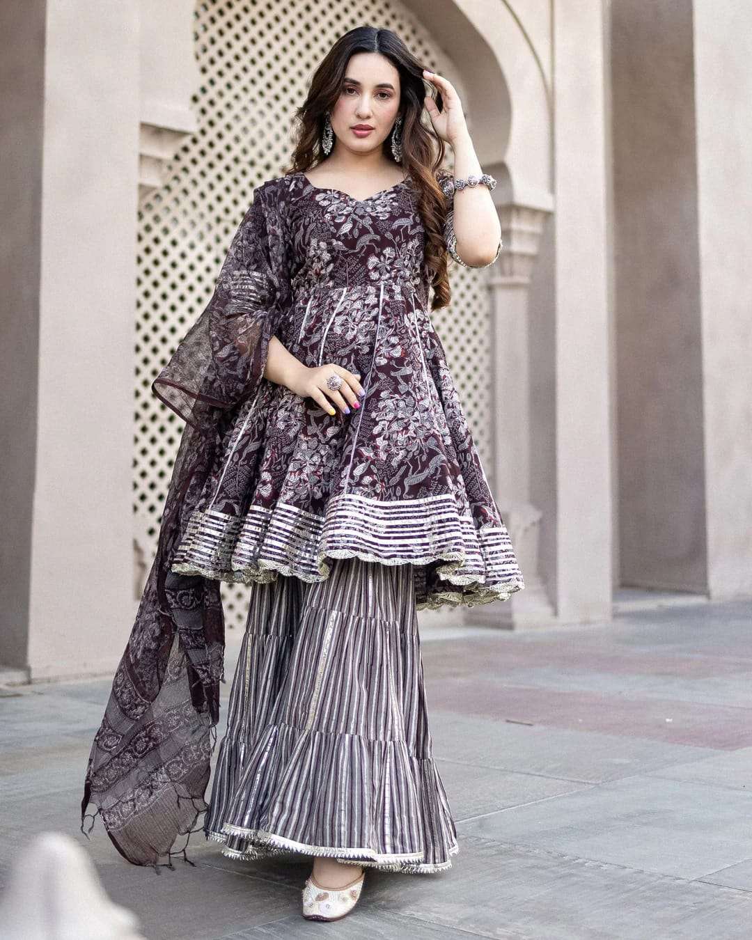 Buy Blue Sehar Short Kurti Sharara Set by SIMAR DUGAL at Ogaan Online  Shopping Site