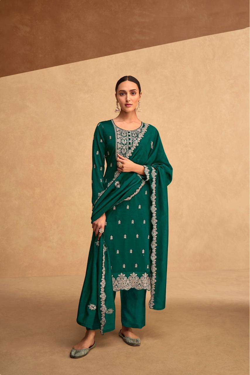 Heavy embroidery plazo suit deals