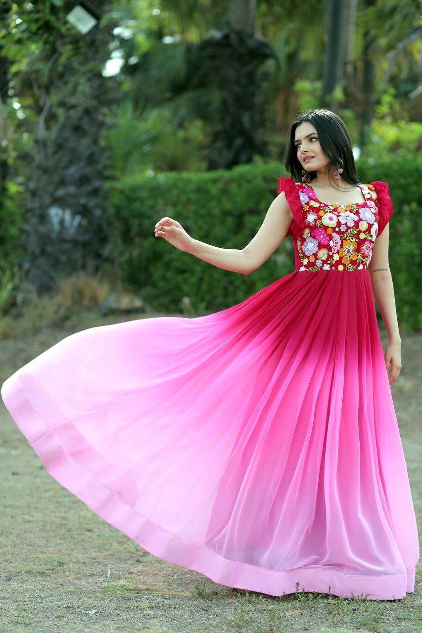 Kumari Art Ka 1025 Faux Georgette Wholesale Designer Long Gown Catalog