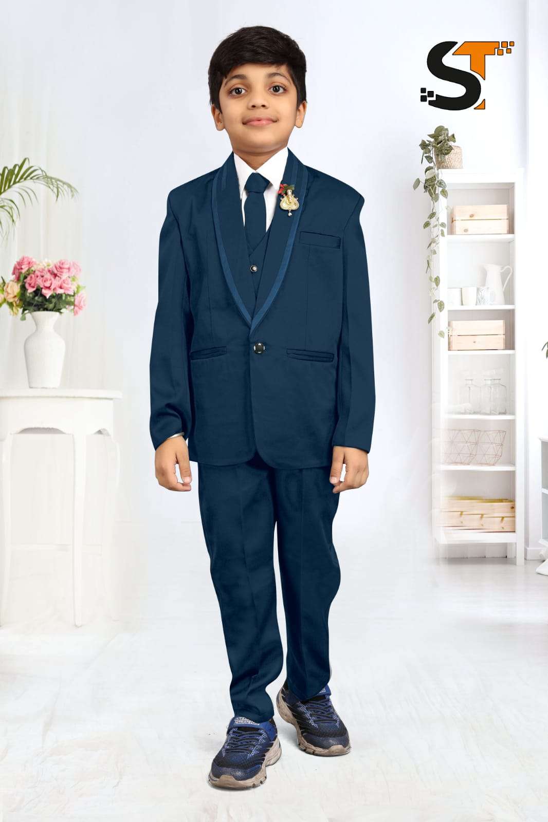 Benetti Boys James Communion Suit Waistcoat - Navy Evolveclothing.com