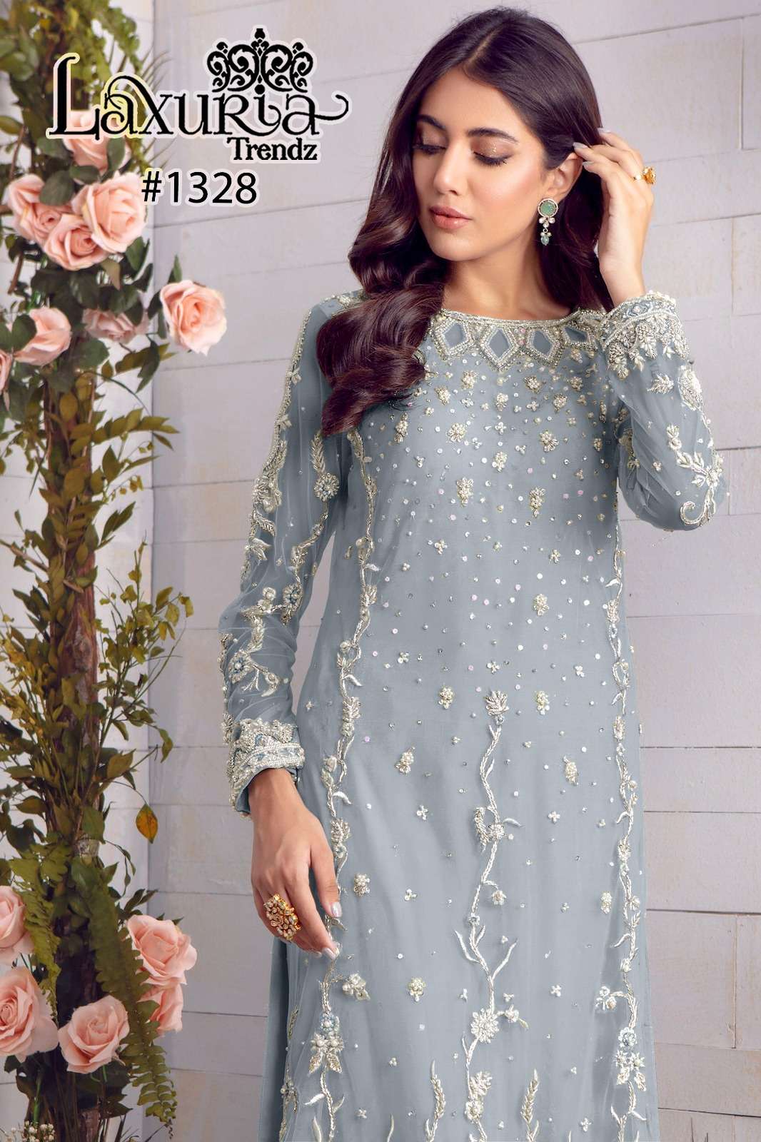 laxuria trendz design number 1328 luxury pret collection in tunic n cigarette pants with dupatta new colour kurti pant with duptta readymade pakistani suit