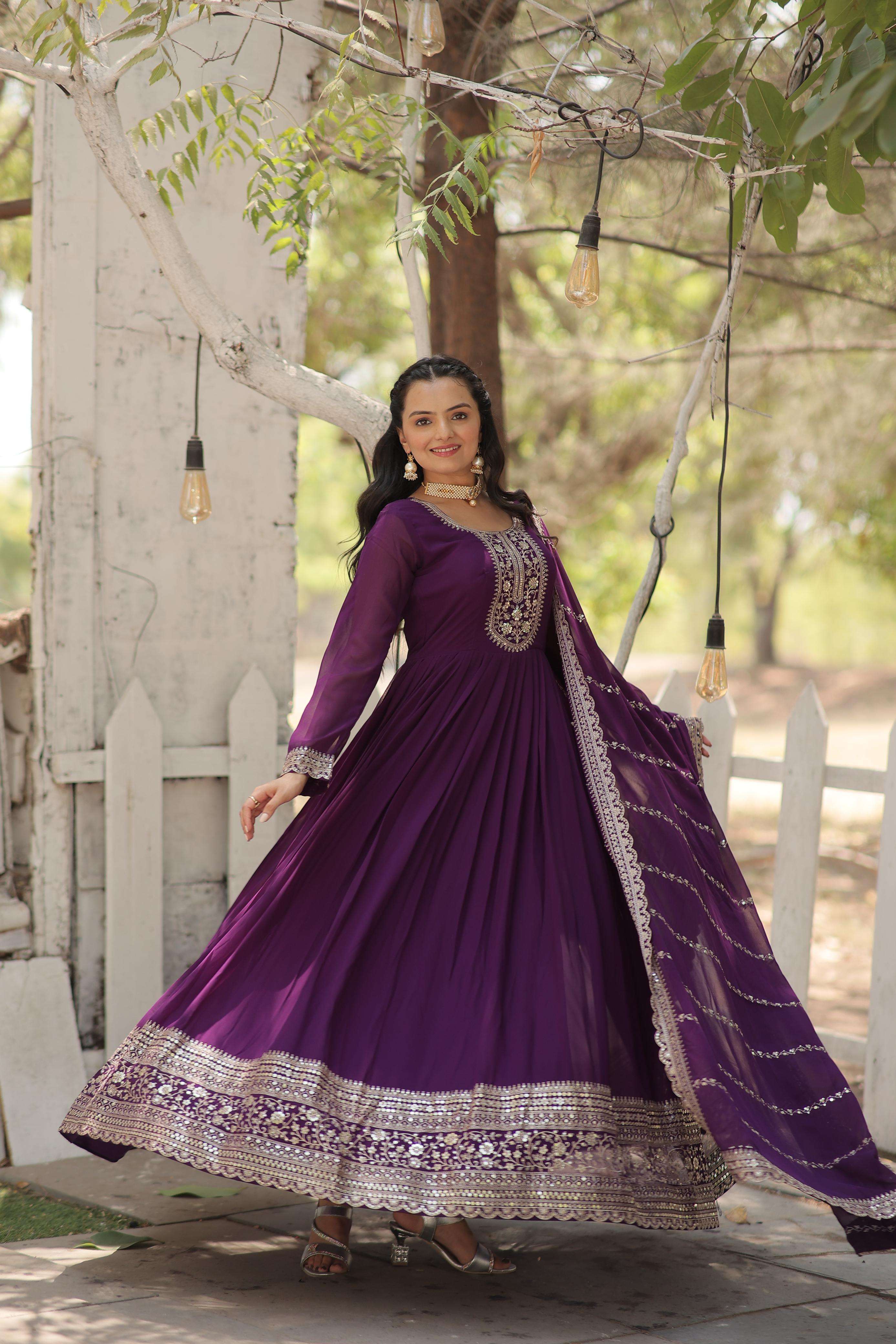 Simple gown with dupatta new arrivals